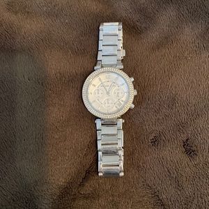 Michael Kors silver watch.